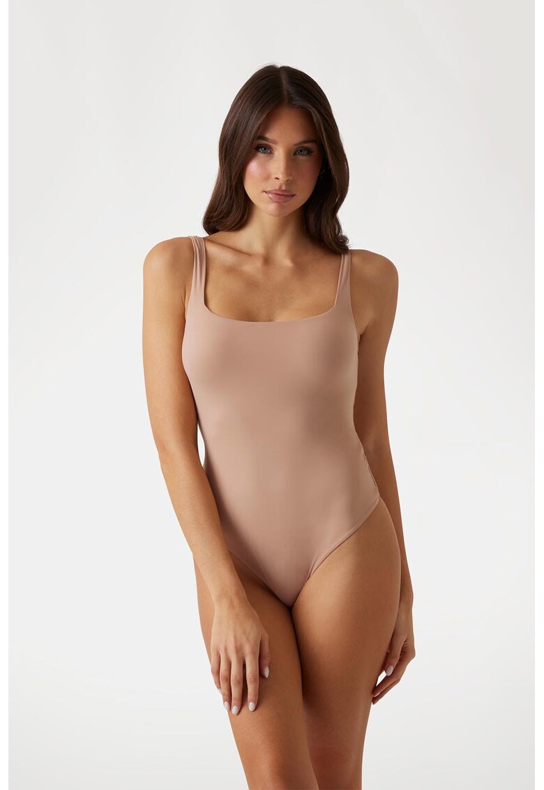 Body fara cusaturi cu model uni - Bej deschis