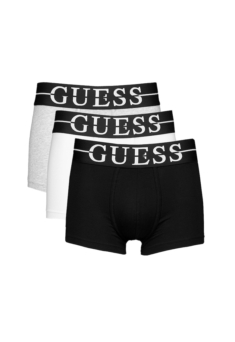 Set de chiloti din amestec de bumbac - 3 perechi - Alb/Negru/Gri melange