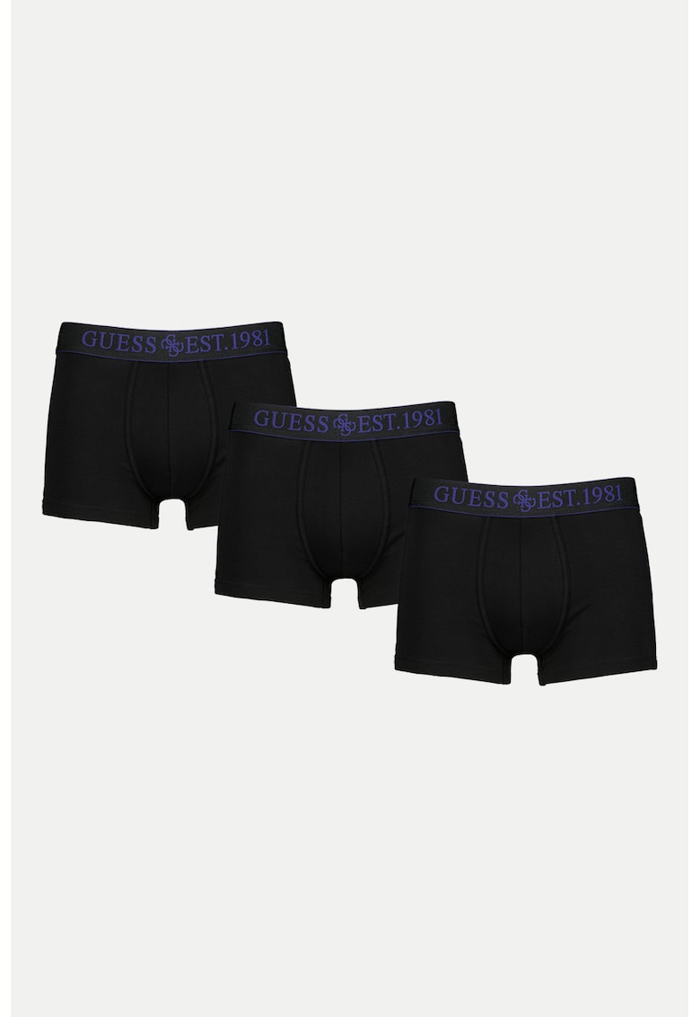 Set de boxeri cu imprimeu logo - 3 perechi - Negru