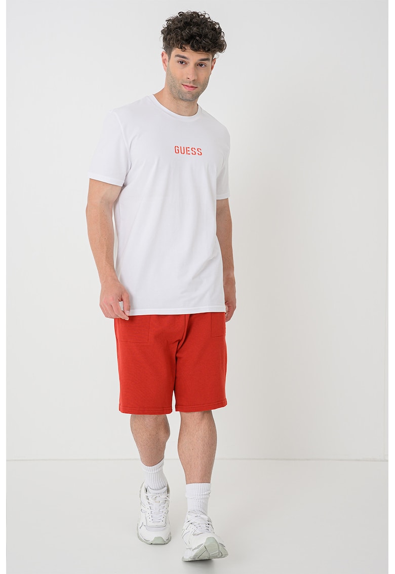 Tricou slim fit cu imprimeu logo - Rosu/Alb