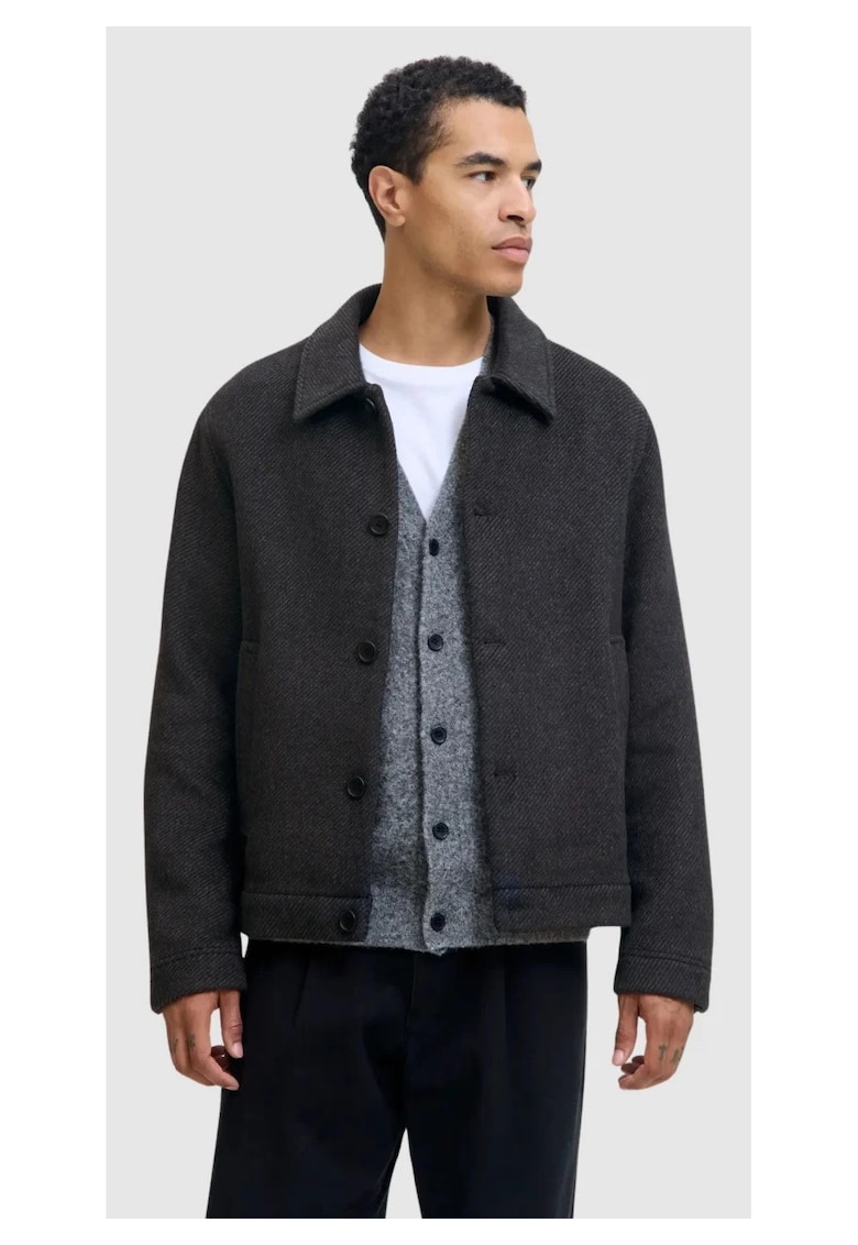 Palton scurt cu amestec de lana