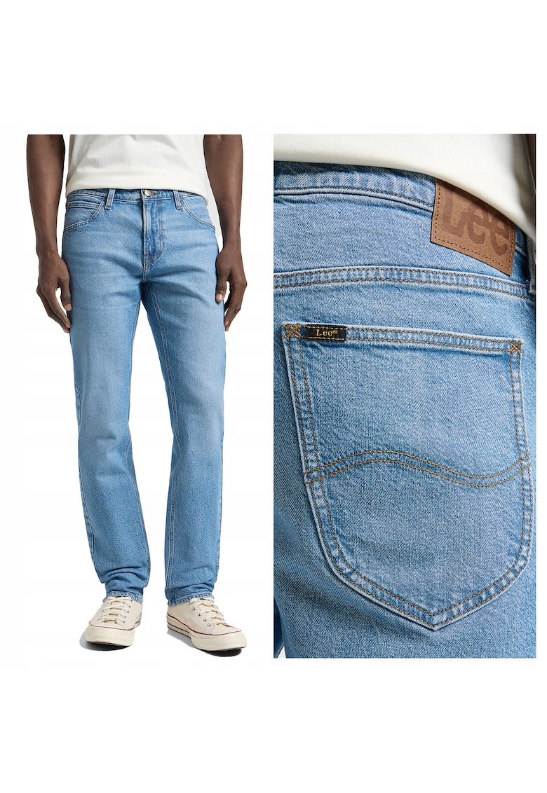 Blugi Barbati - Darn Zip Fly - Straight Fit - Talie Medie - Fermoar - Lungi - 5 Buzunare - Bumbac - Albastru