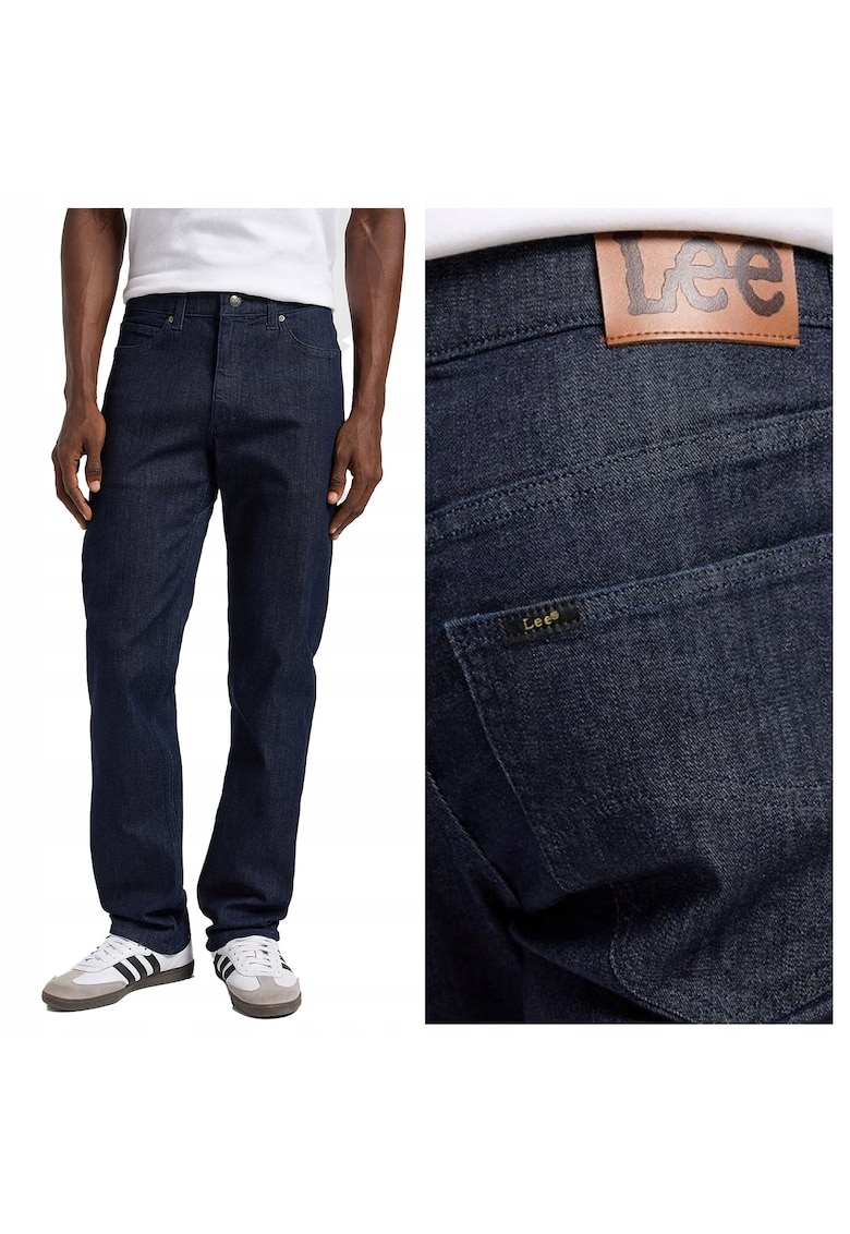 Blugi Barbati - X - Regular Fit - Talie Medie - Fermoar - Lungi - 5 Buzunare - Bumbac - Albastru - Albastru