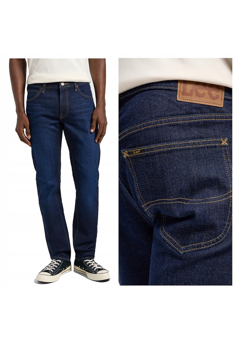 Blugi Barbati - Daren Zip Fly - Straight Fit - Talie Medie - 5 Buzunare - Fermoar - Lungi - Bumbac - W32-L32 US - Albastru