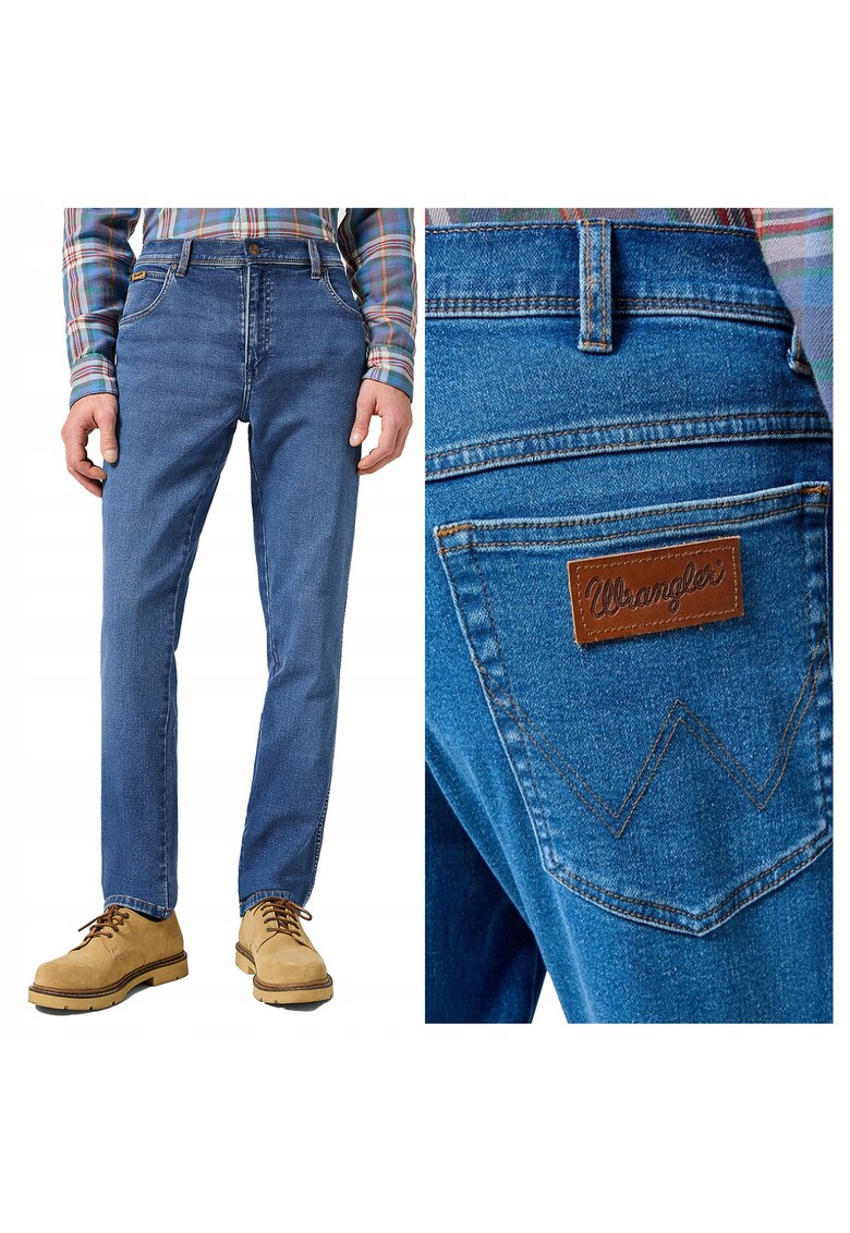 Blugi Barbati - Texas - Straight Fit - Talie Medie - Fermoar - Lungi - 5 Buzunare - Bumbac - Elastan - W32-L36 US - Albastru