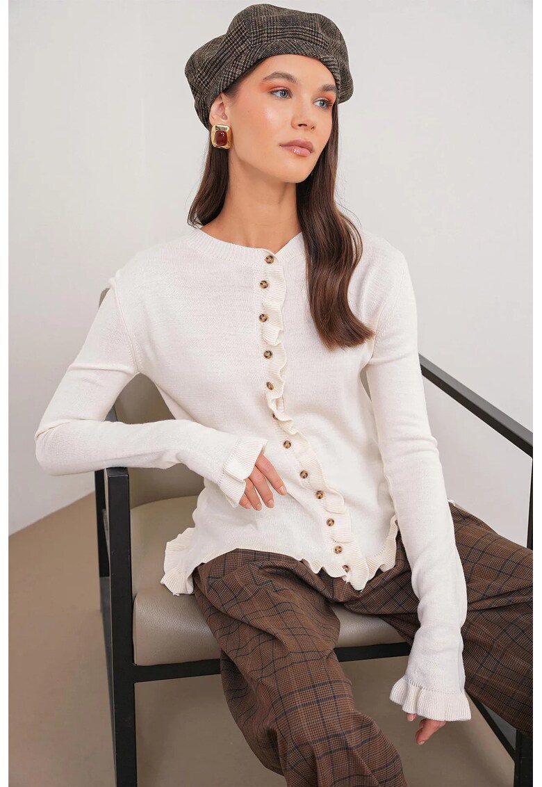 Cardigan dama alb - One Size