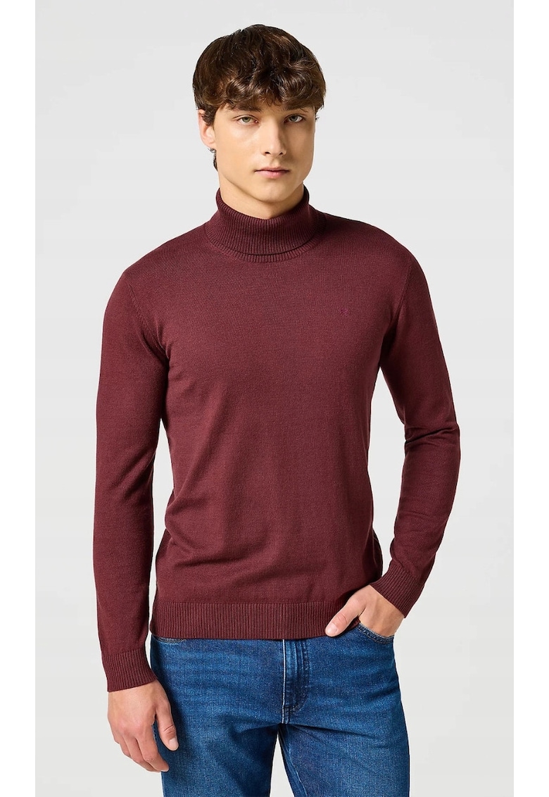 Pulover barbati - model TURTLENECK - visiniu - cu lana -