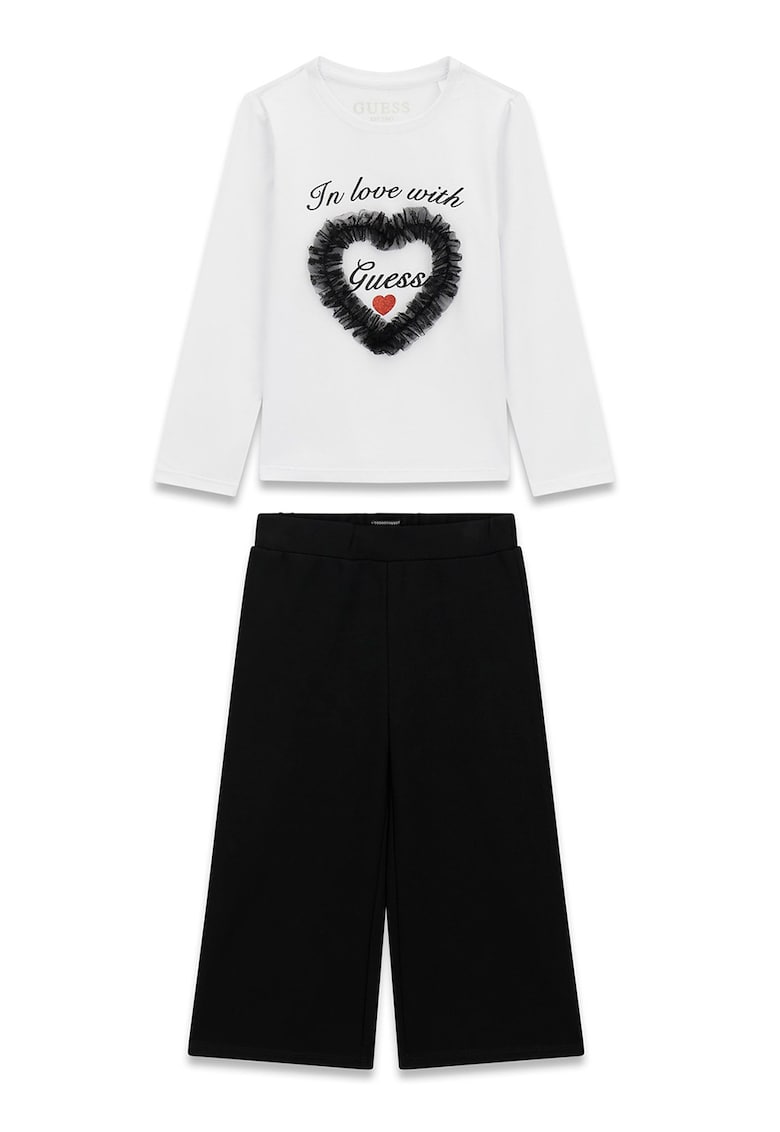 Set de bluza si pantaloni - 2 piese - Alb/Negru