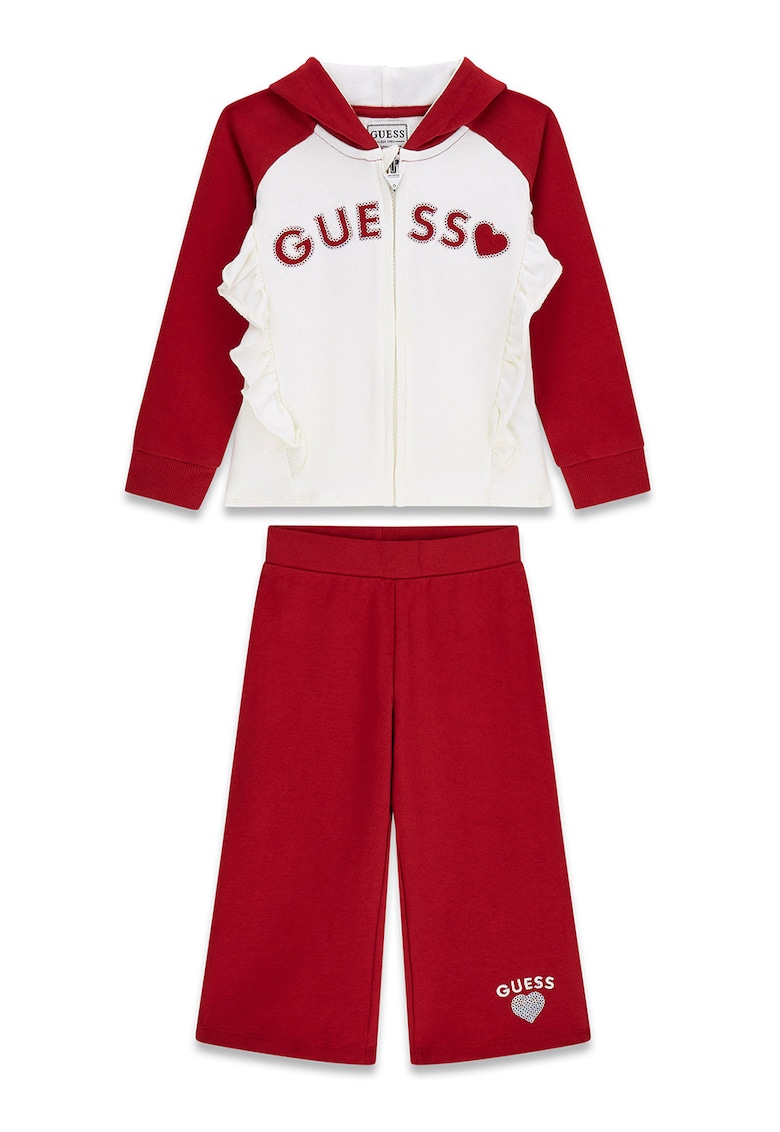 Trening cu imprimeu logo - Alb/Rosu inchis