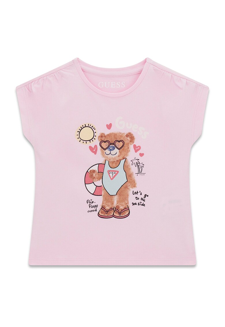 Tricou cu imprimeu grafic - Roz deschis