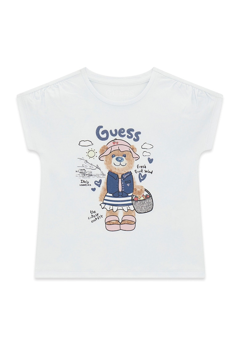 Tricou cu imprimeu grafic - Alb/Albastru