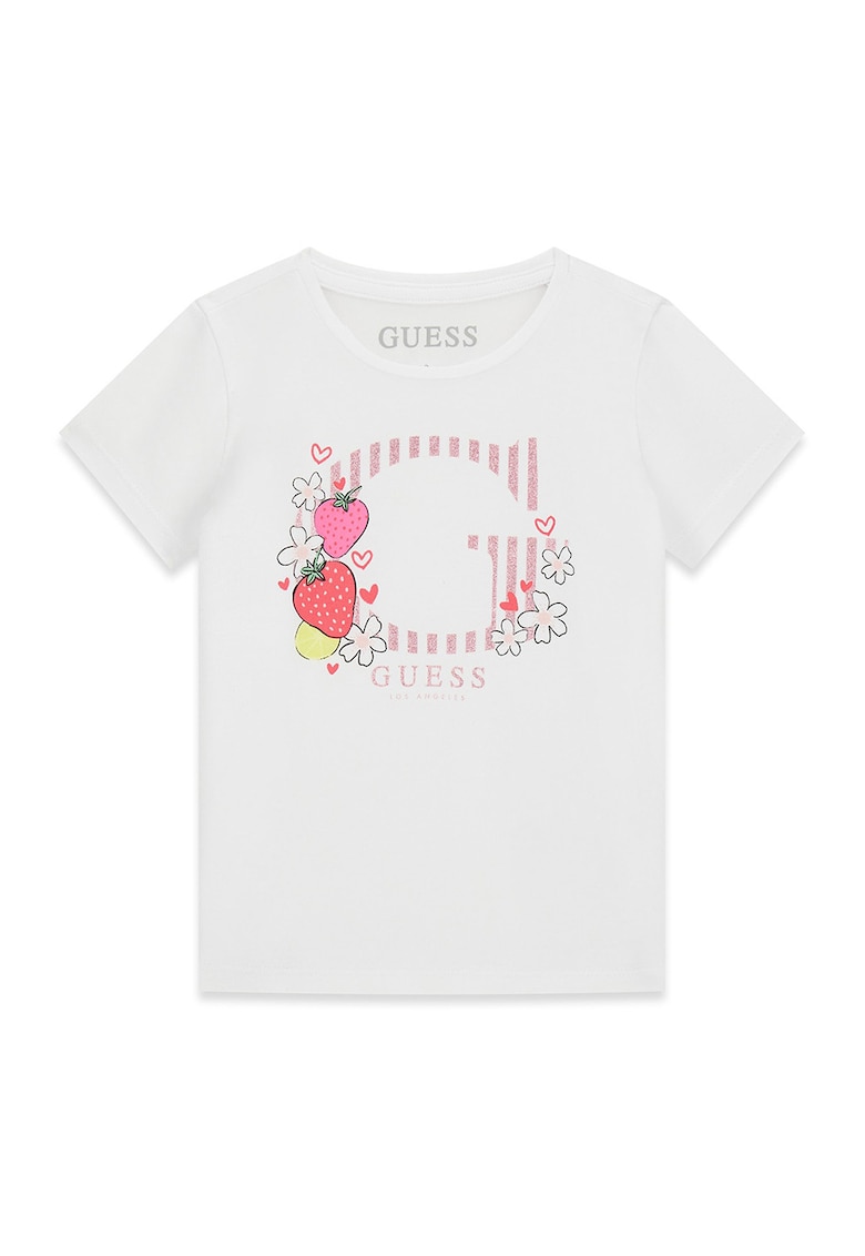 Tricou cu imprimeu logo - Alb/Roz