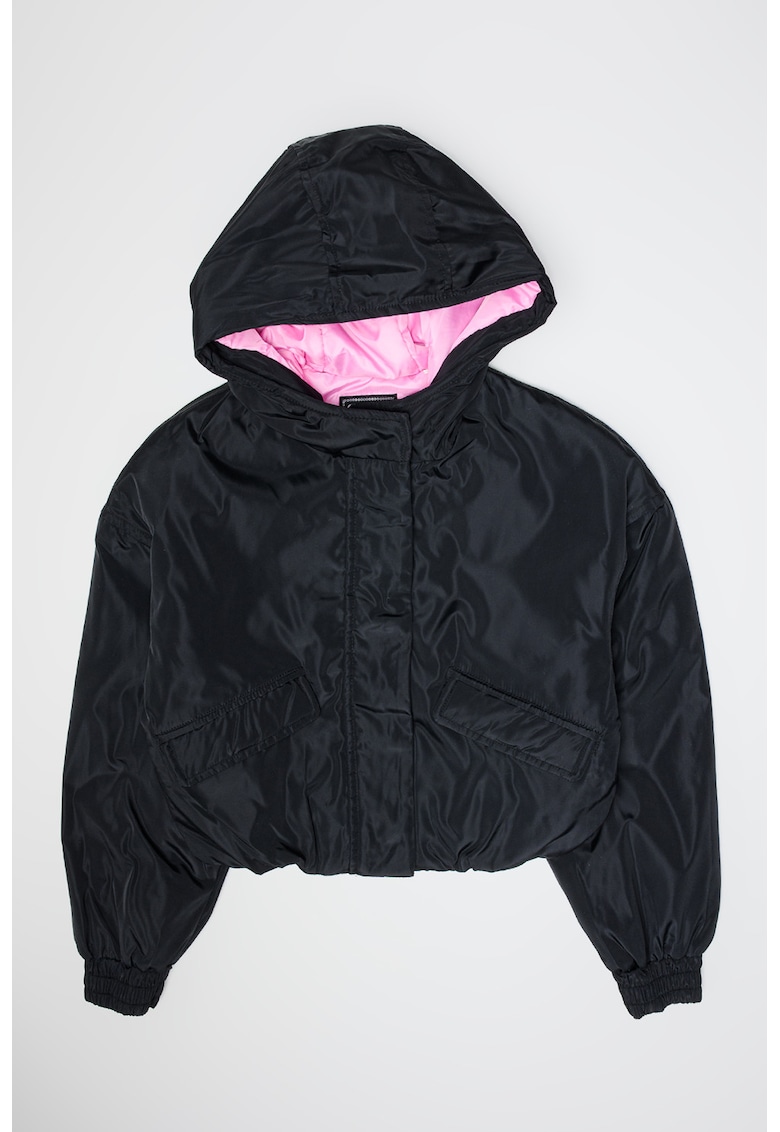 Jacheta cu vatelina si gluga - Negru