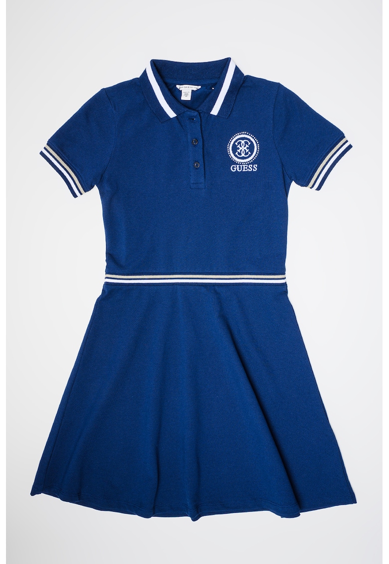 Rochie evazata cu detaliu logo - Albastru inchis