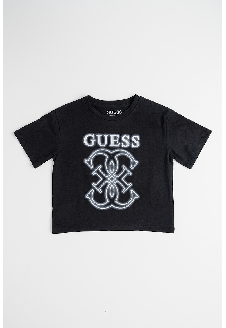 Tricou cu imprimeu logo - Negru/Argintiu