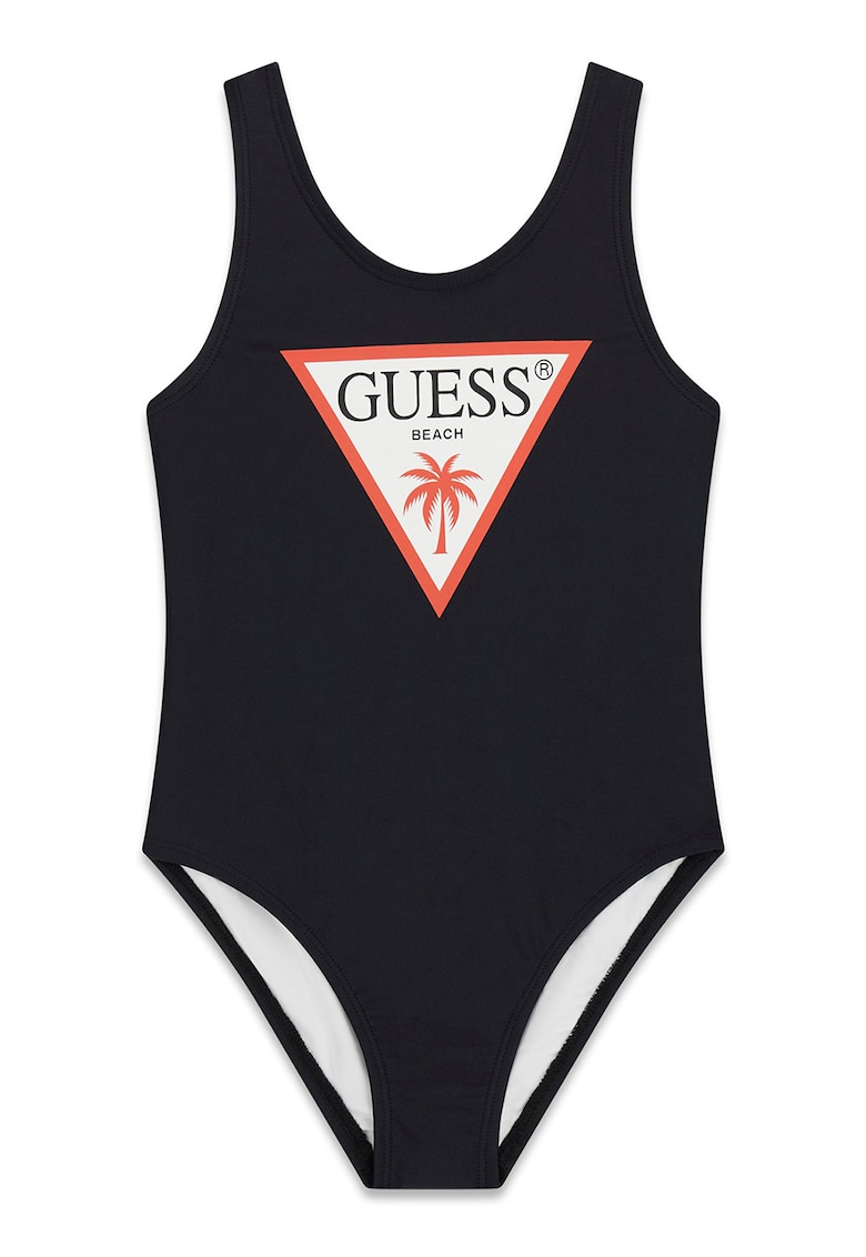 Costum de baie intreg cu logo - Negru