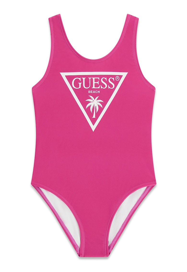 Costum de baie intreg cu logo - Fucsia