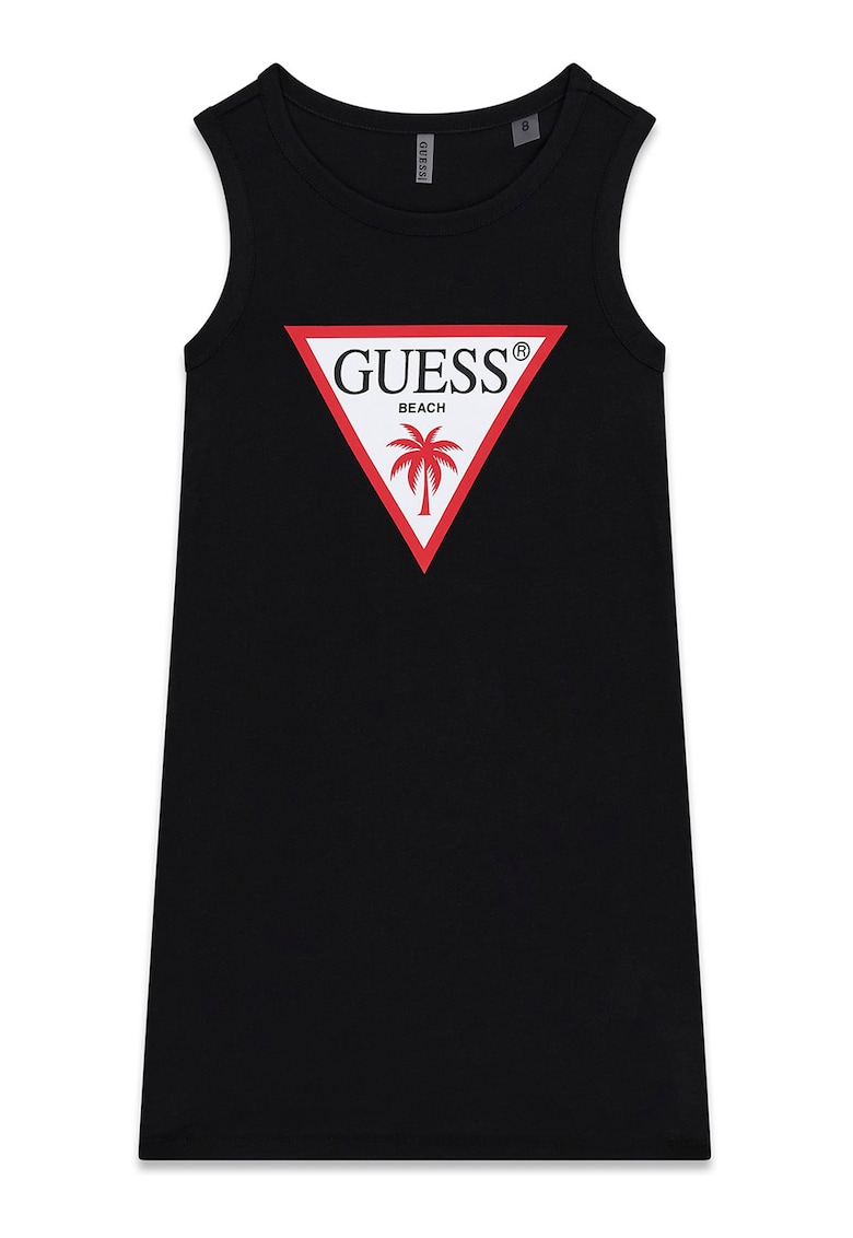 Rochie din bumbac cu imprimeu - Negru