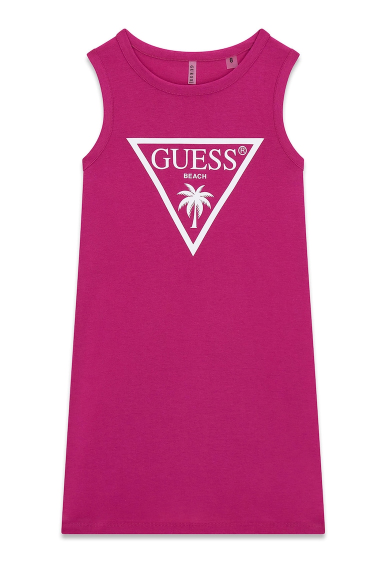 Rochie din bumbac cu imprimeu - Fucsia