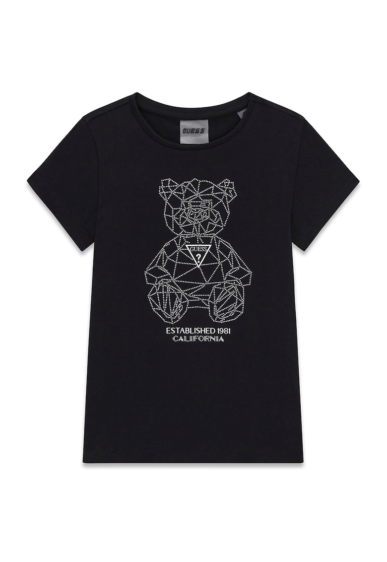 Tricou regular fit din amestec de bumbac cu logo - Negru