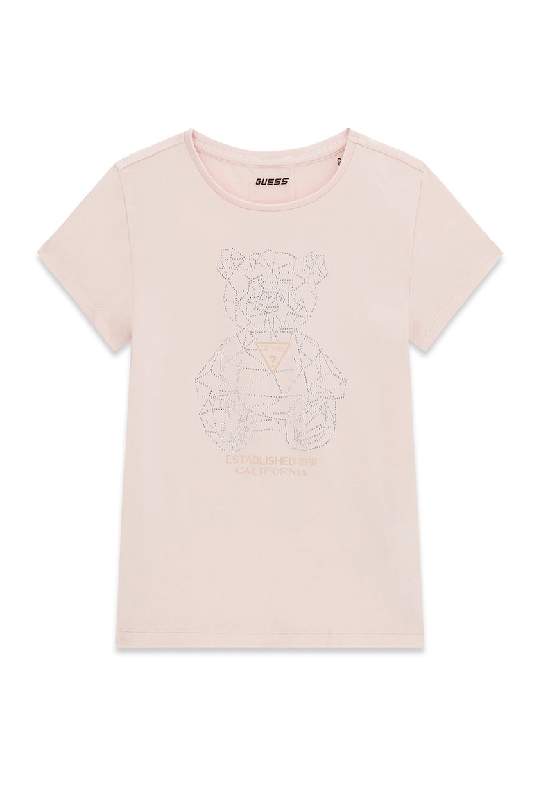 Tricou regular fit din amestec de bumbac cu logo - Roz pal