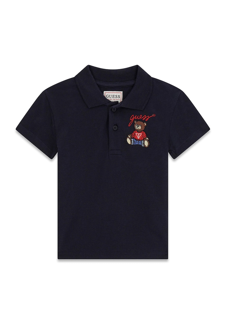 Tricou polo de bumbac cu logo brodat - Albastru ultramarin