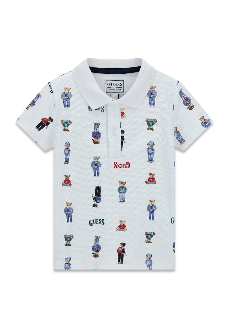 Tricou polo cu model - Albastru deschis
