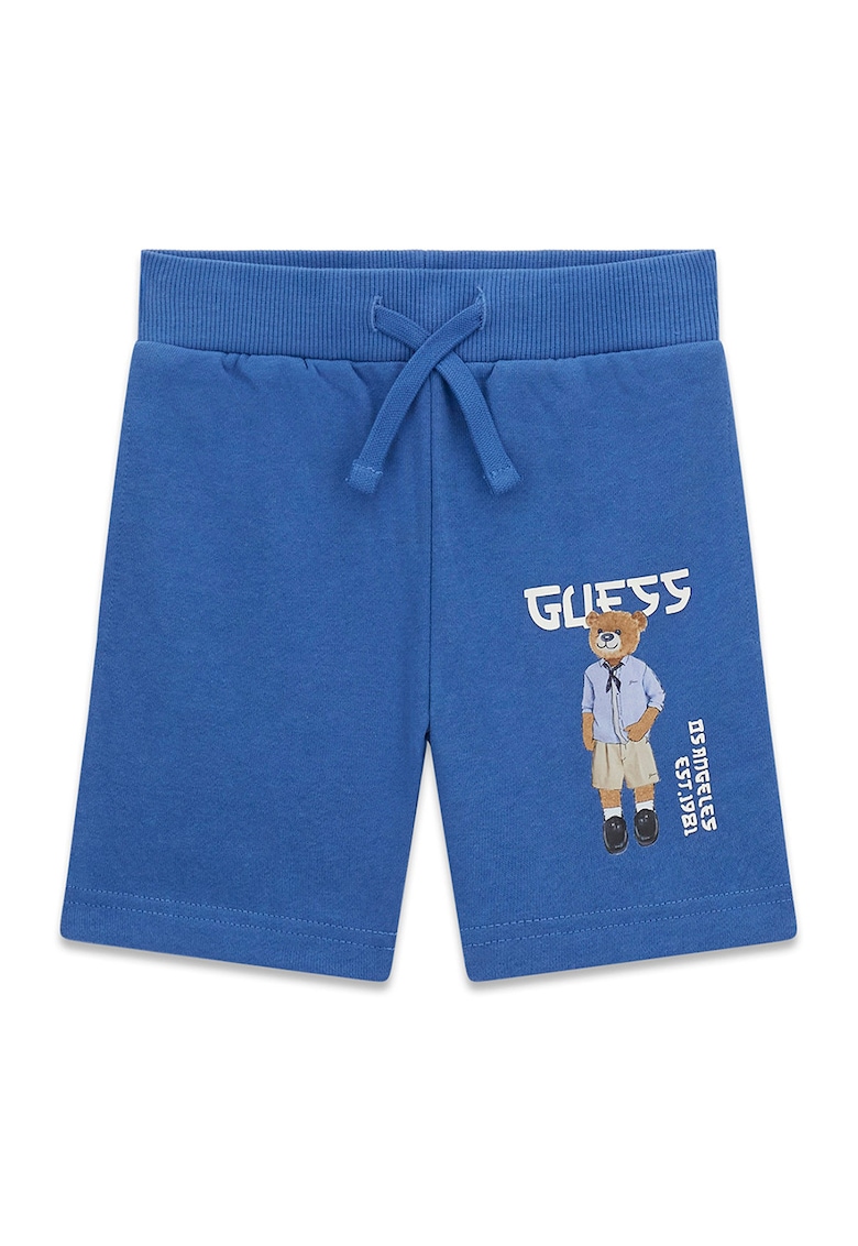 Pantaloni scurti de trening cu logo - Albastru deschis