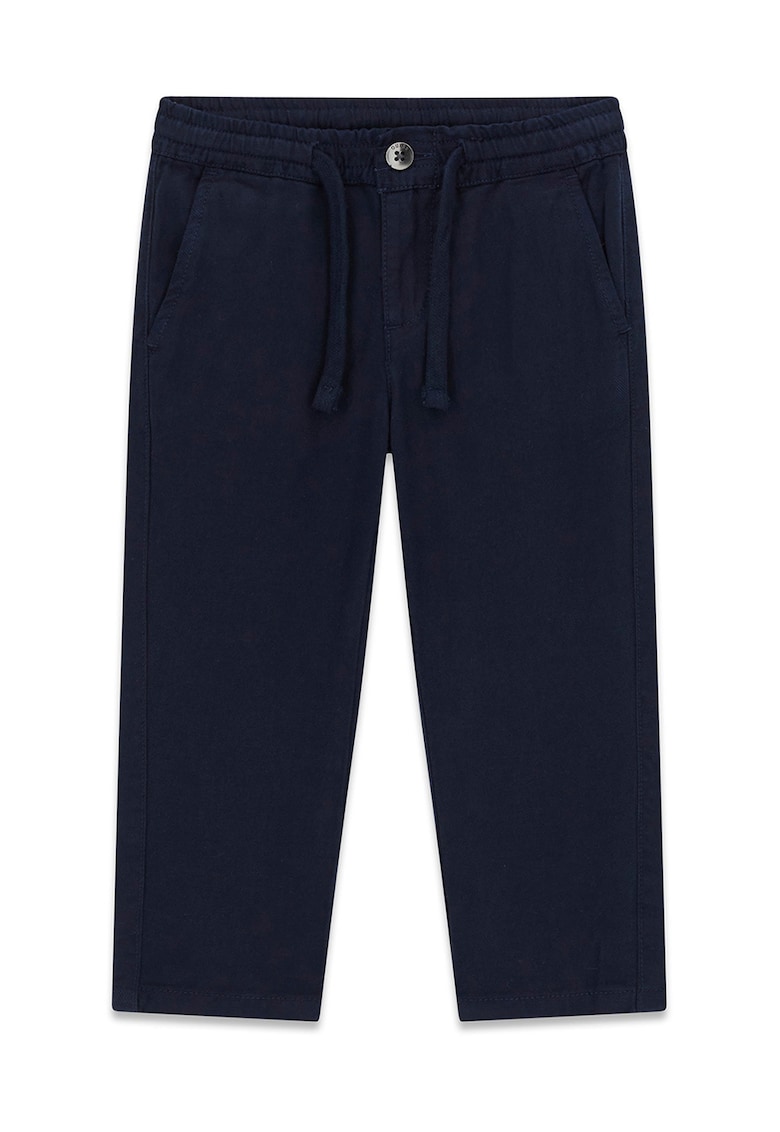 Pantaloni din amestec de lyocell si in - Albastru ultramarin