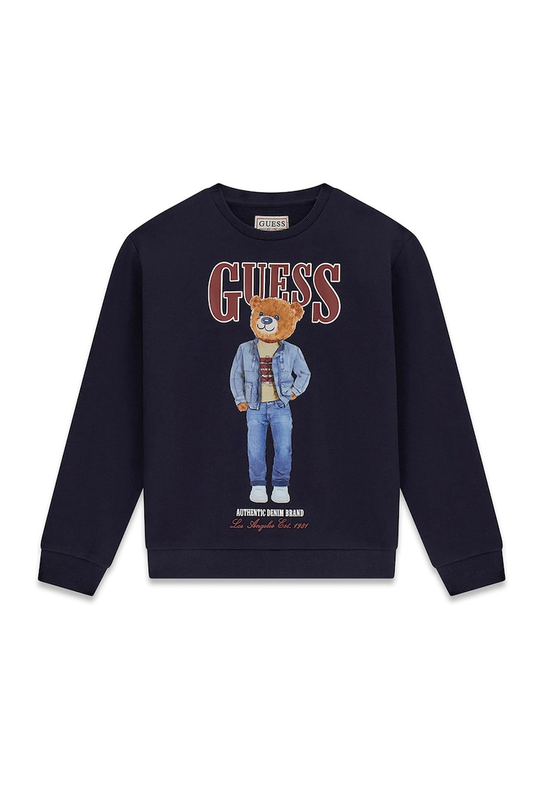 Bluza de trening cu imprimeu logo - Albastru ultramarin