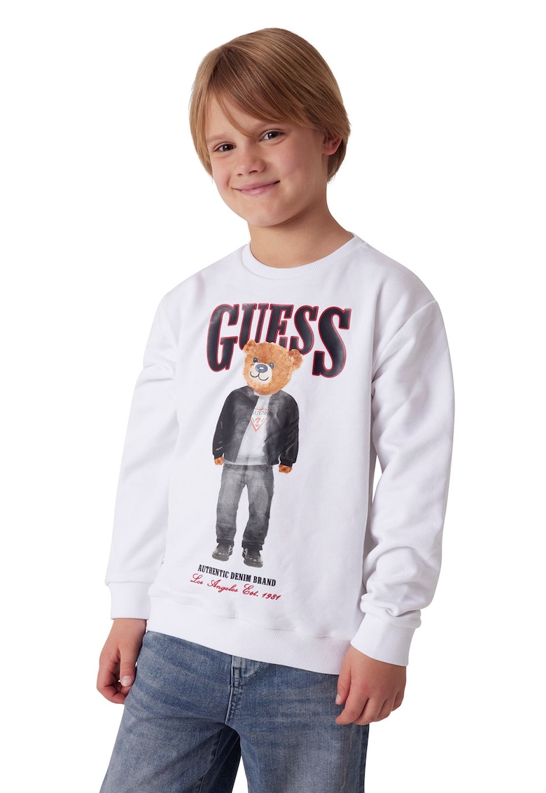 Bluza de trening cu imprimeu logo - Alb/Negru