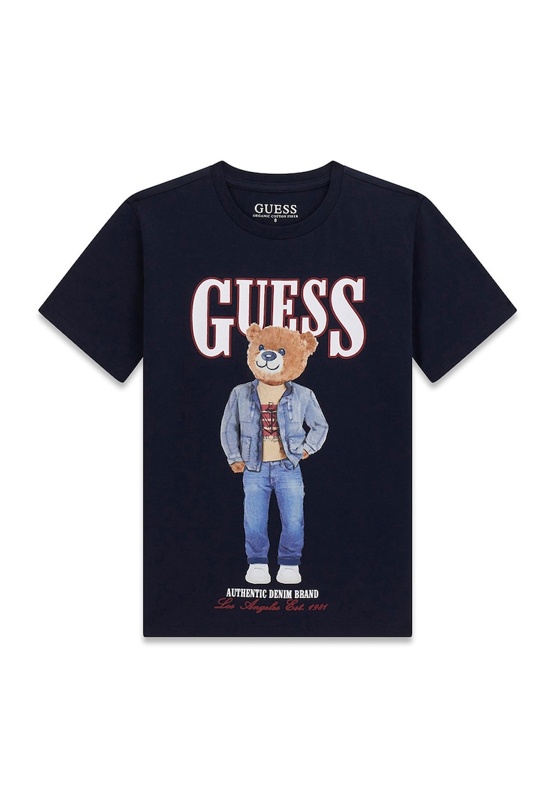 Tricou de bumbac cu model grafic - Albastru ultramarin