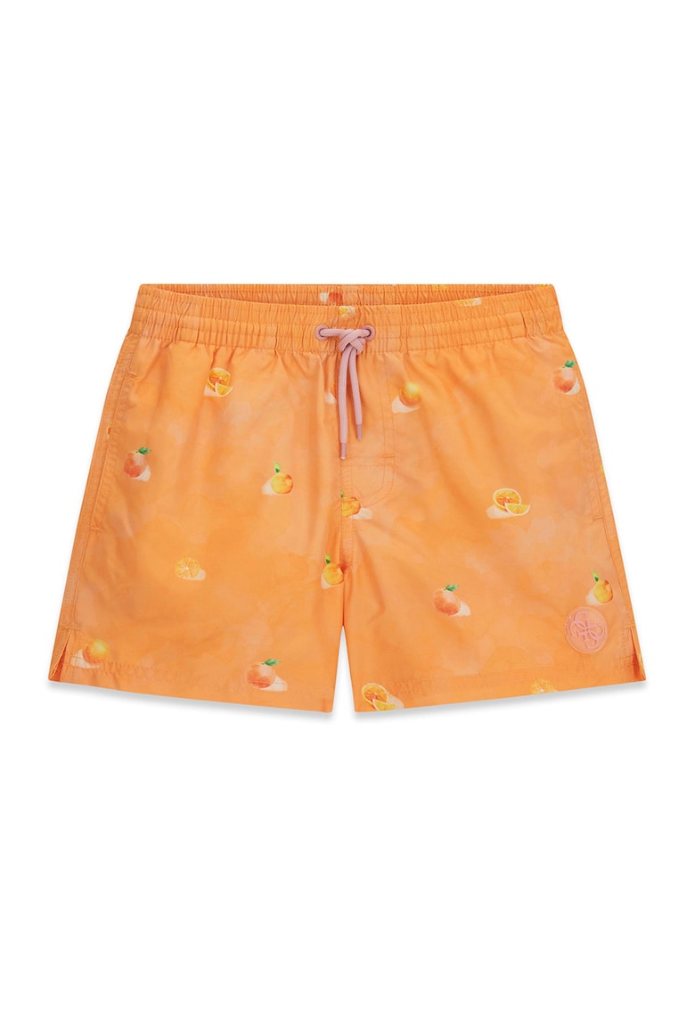 Pantaloni scurti de baie cu snur si model - Portocaliu deschis