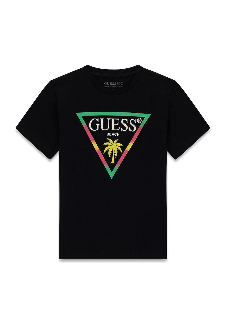 Tricou cu imprimeu logo - Negru