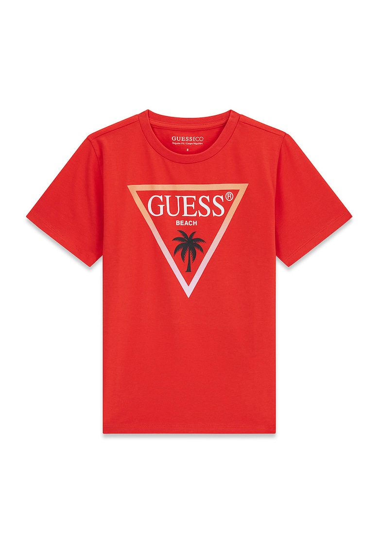 Tricou cu imprimeu logo - Coral