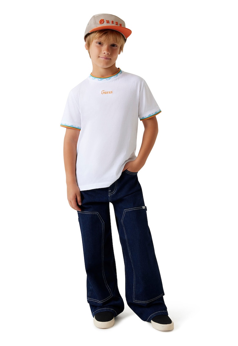 Tricou de bumbac cu logo - Alb murdar