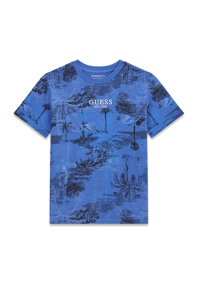 Tricou regular fit cu imprimeu grafic - Albastru royal/Rosu stins