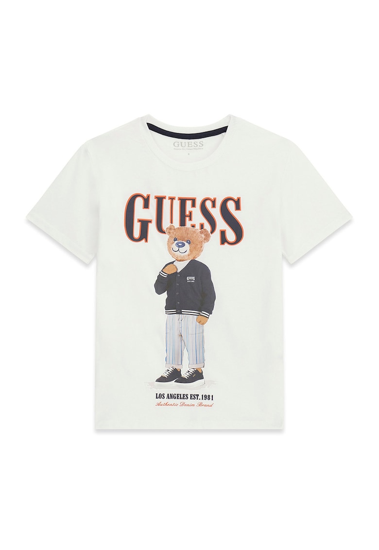 Tricou regular fit cu decolteu la baza gatului - Alb murdar