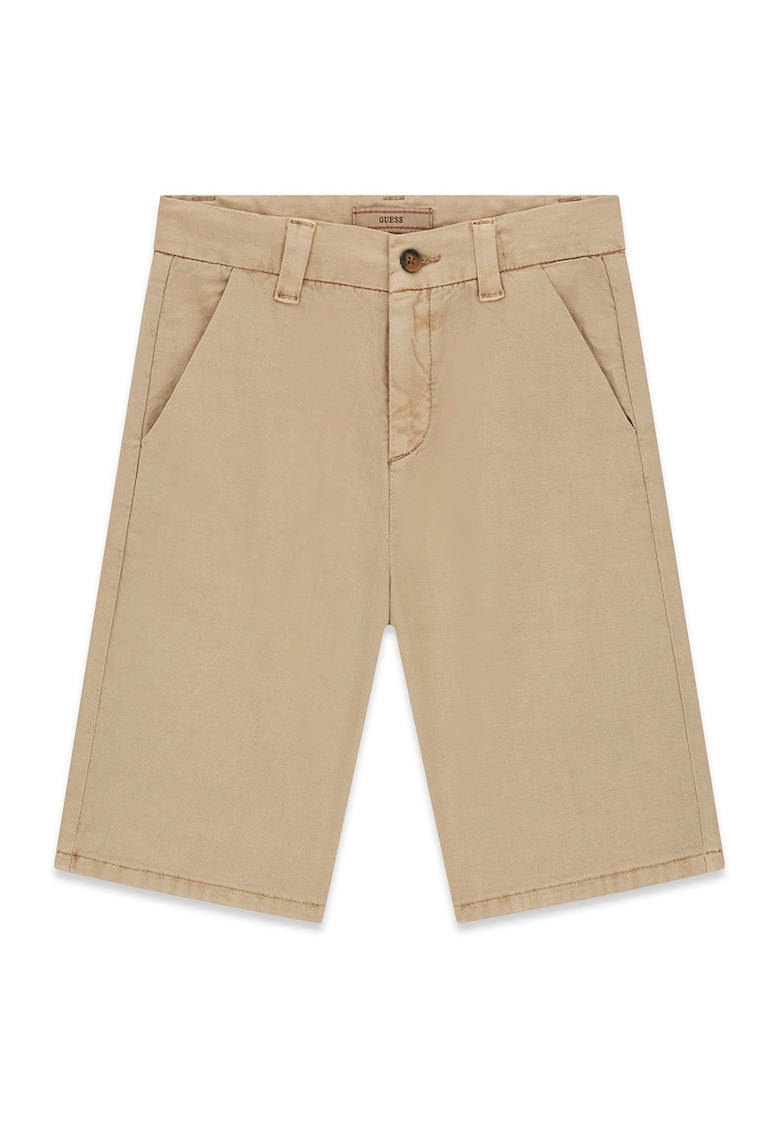 Pantaloni scurti cu croiala dreapta - Maro camel