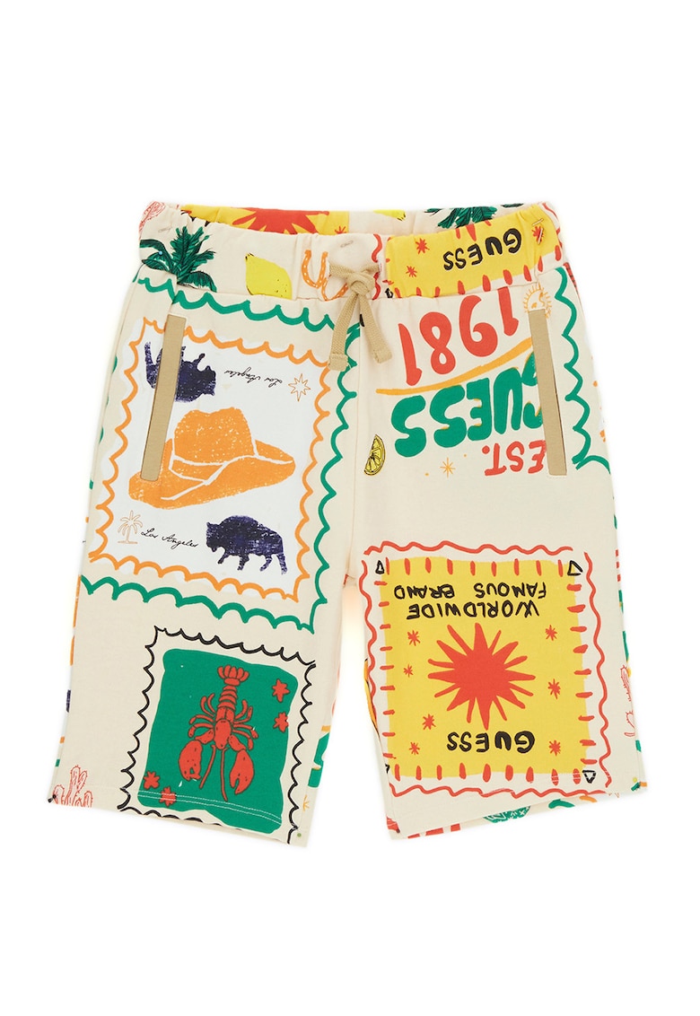 Pantaloni scurti de trening cu model grafic - Multicolor
