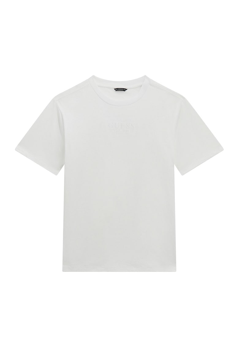 Tricou din bumbac cu logo discret - Alb