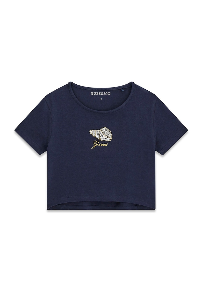 Tricou cu logo brodat - Albastru ultramarin