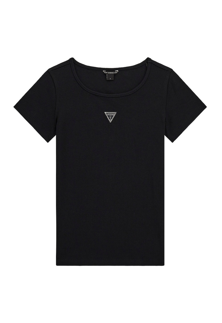 Tricou uni din amestec de bumbac - Negru