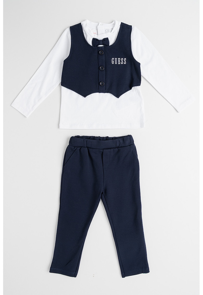 Set de bluza - vesta si pantaloni - 3 piese - Alb/Albastru ultramarin