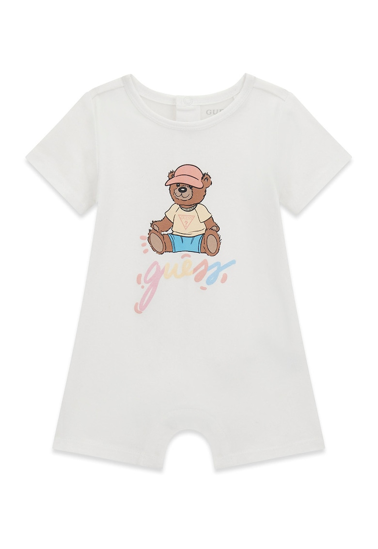 Salopeta cu model grafic si logo - Alb