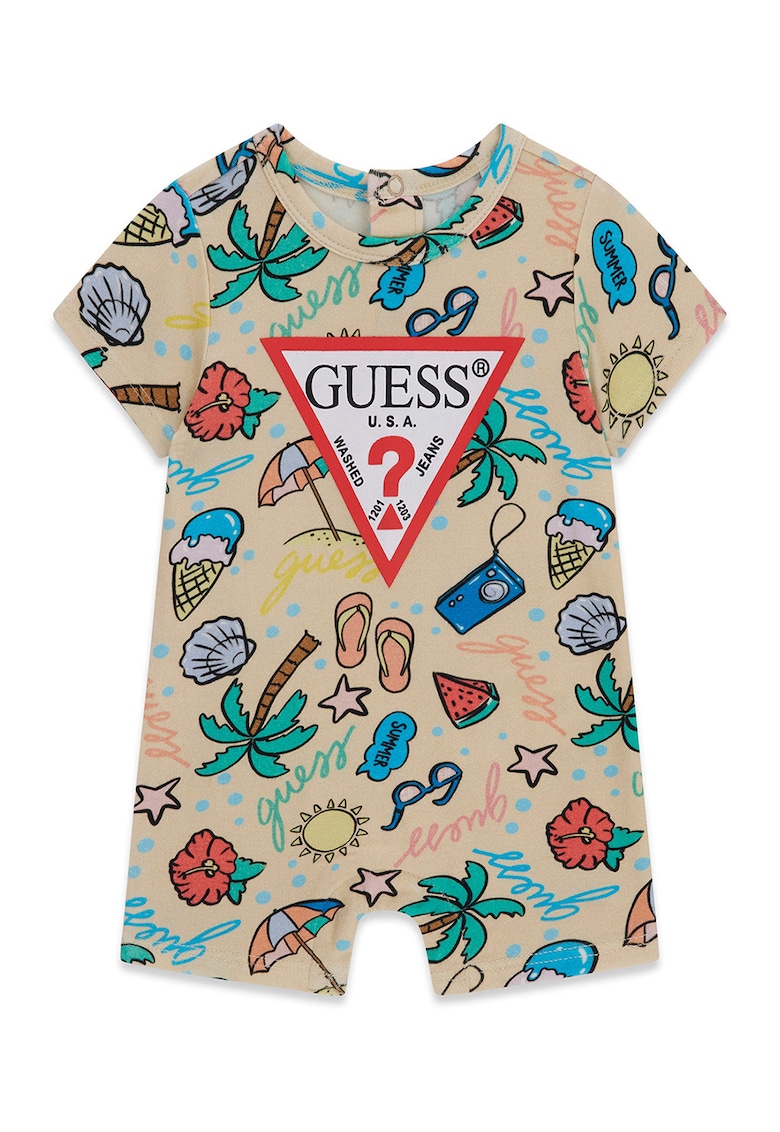 Salopeta scurta cu model logo - Multicolor