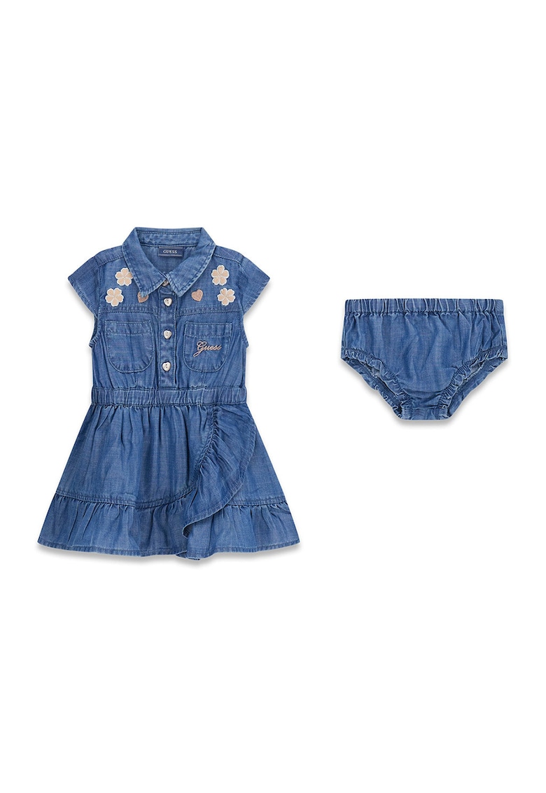 Set de rochie si chiloti din lyocell - Albastru inchis