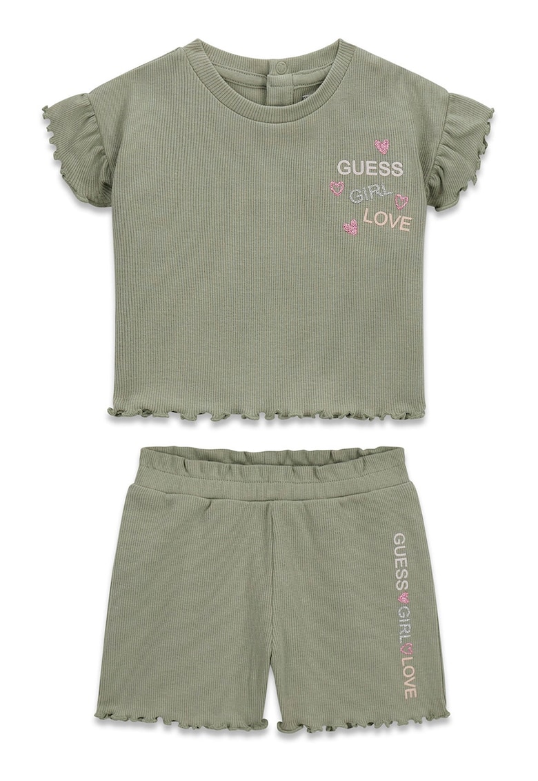 Set de tricou si pantaloni scurti - Verde pal