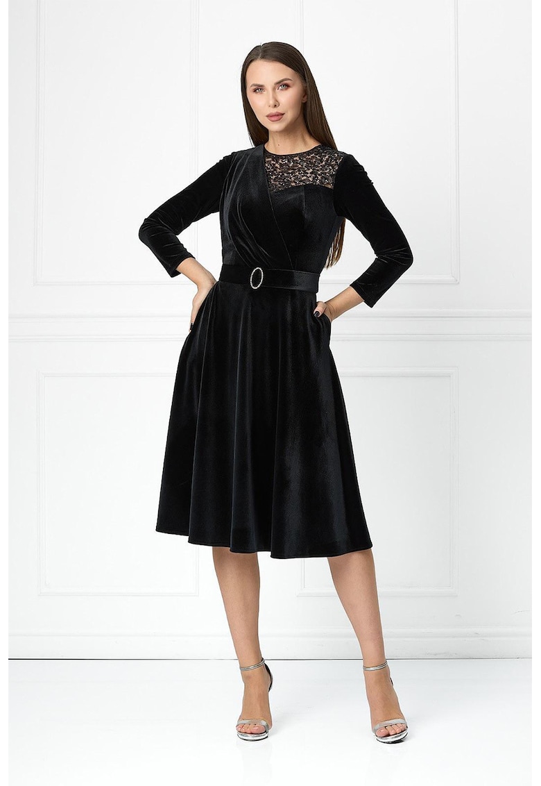 Rochie cu maneci 3/4 Apolonia - Negru