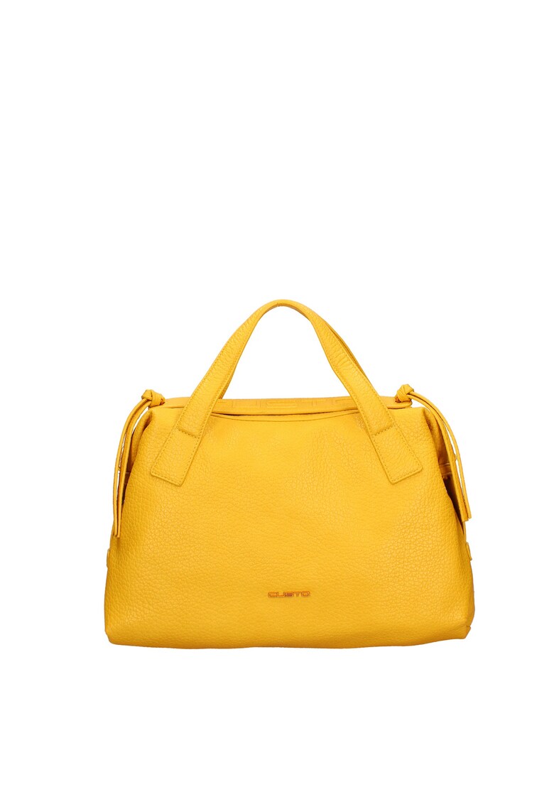 Geanta shopper de piele ecologica - Galben inchis